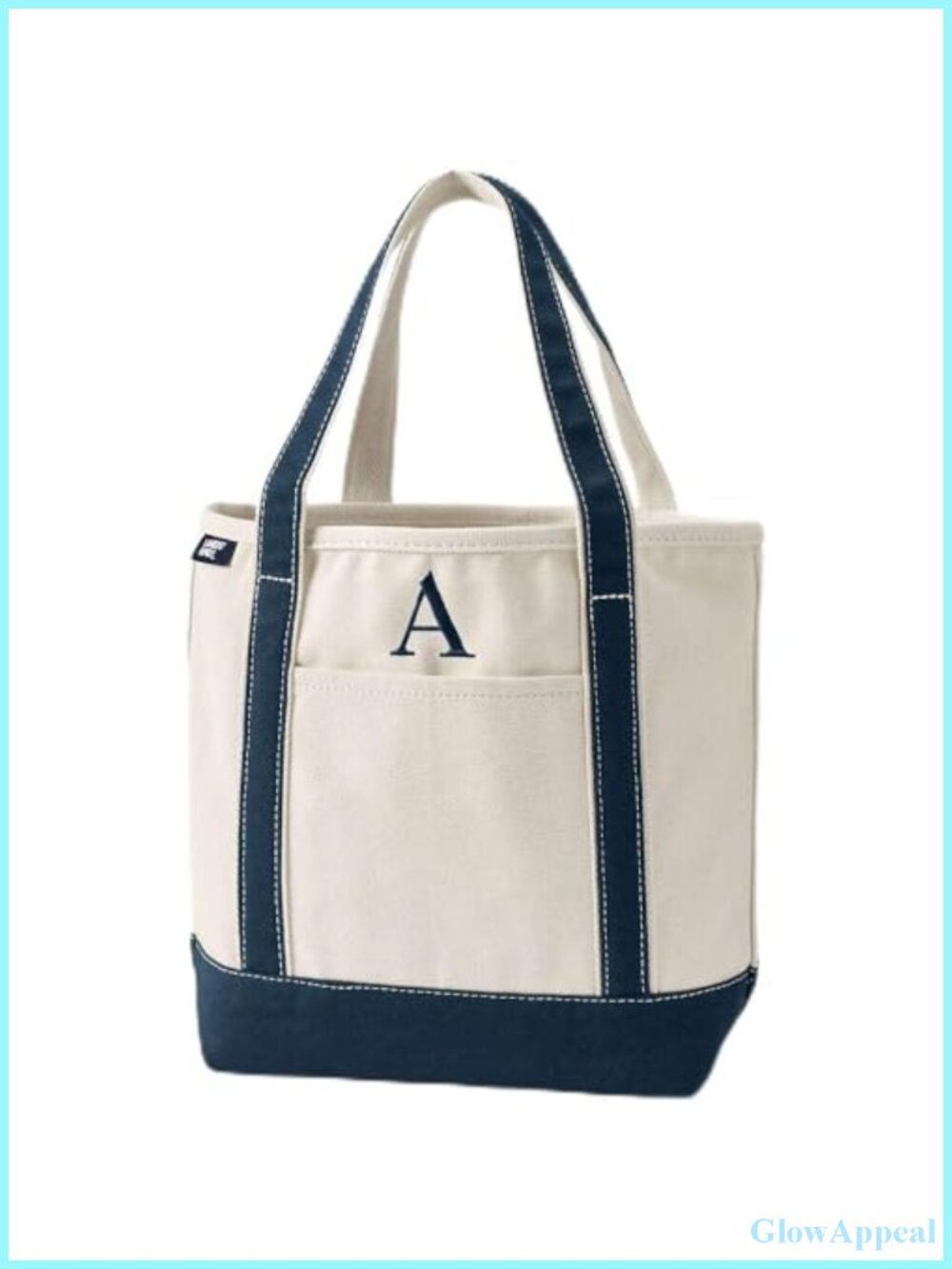 Lands' End Cotton Canvas Tote Bag Monogrammed Heavy Duty